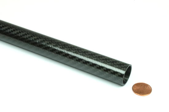Picture of Carbon Fiber Roll Wrapped Telescoping Twill Tube ~ 0.625" ID x 96", Gloss Finish