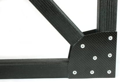 Picture of 1" Square Tube Carbon Fiber Gusset 2D 90° Corner w/45°