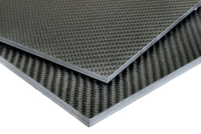 0/90 Degree Carbon Fiber Twill/Uni Sheet ~ 3/8" x 12" x 24"