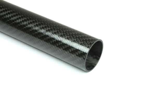 Carbon Fiber Roll Wrapped Twill Tube ~ 1.375" ID x 96", Thin Wall Gloss Finish