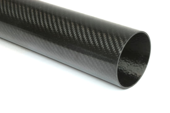 Carbon Fiber Roll Wrapped Twill Tube ~ 2.5" ID x 24", Gloss Finish