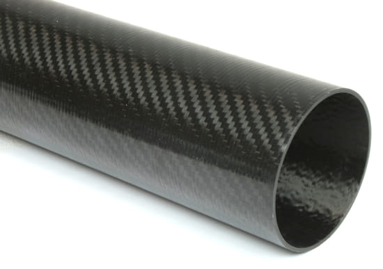 Carbon Fiber Roll Wrapped Twill Tube ~ 3" ID x 96", Thin Wall Gloss Finish