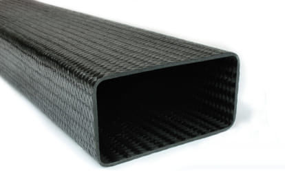 Braided Carbon Fiber Rectangular Tubing ~ 2" x 4" x 24"