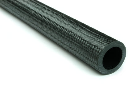 Braided Carbon Fiber Round Tubing ~ 0.79" OD x 24"