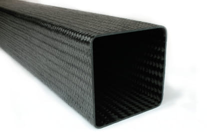 Braided Carbon Fiber Square Tubing ~ 3" x 3" x 24"