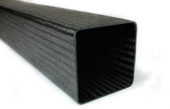 Braided Carbon Fiber Square Tubing ~ 3" x 3" x 24"