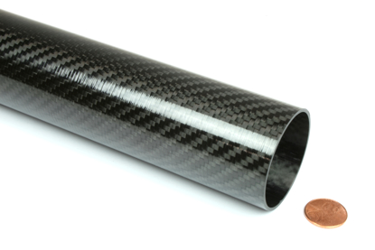 Picture of Carbon Fiber Roll Wrapped Telescoping Twill Tube ~ 1.625" ID x 72", Gloss Finish